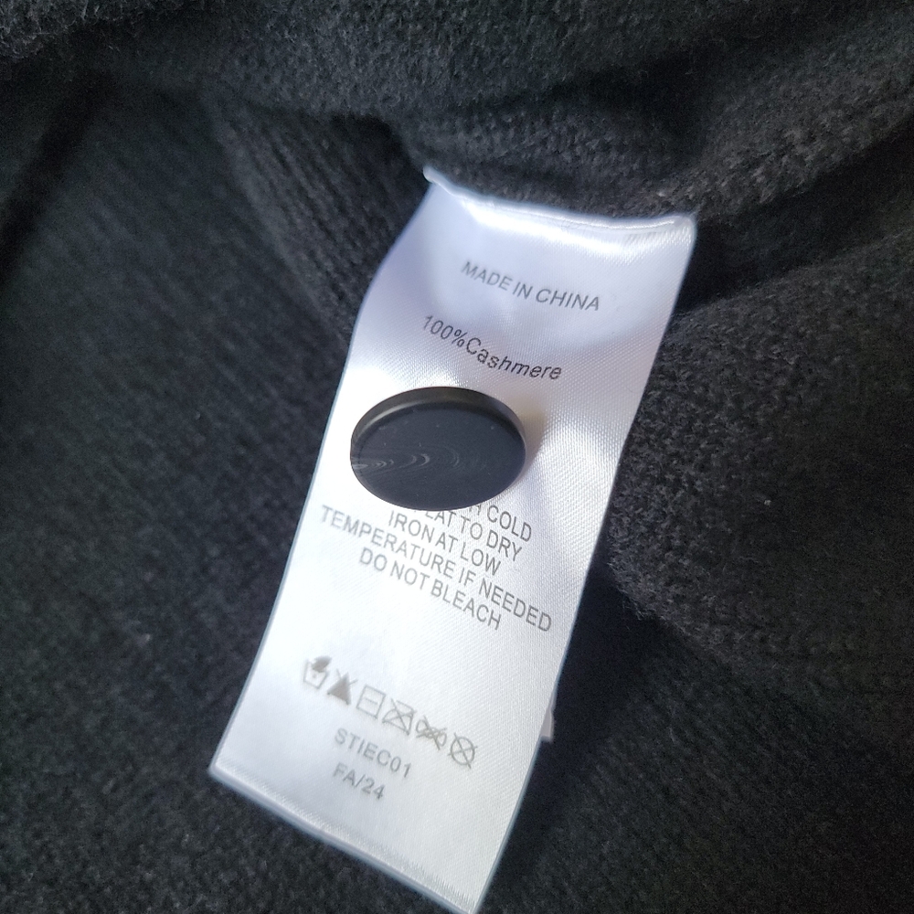 NWT Quince 100% Cashmere Collared Cardigan, Heather Black, L - Picture 4 of 10